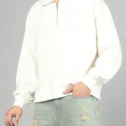 Shein Drop Shoulder Half Zip Closure Sweatshirt image 1