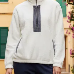 Shein Medium Length Drop Shoulder Contrast Detail Sweatshirt image 1