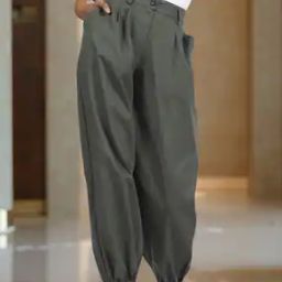 Shein Ankle Length High Rise Cuffed Track Pants-picture-45