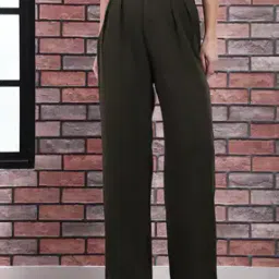 Shein Full Length High Rise Pleated Straight Fit Pants-picture-53