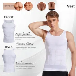s s long life Men’s Slimming Body Shaper Vest Abs Abdomen Slim Stretchable Tummy Tucker Vest Undershirt for Gym, Workout (S to 5XL) (Pack of 1,2,3,4) image 5