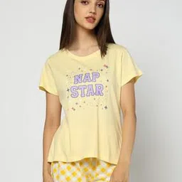 yousta Women Graphic Print Regular Fit Round-Neck T-Shirt-picture-23