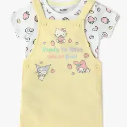inf frendz Hello Kitty Dungaree Dress & T-Shirt Co-Ord Set-picture-30