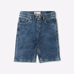 lee cooper Washed Denim Shorts with Drawstring Waist image 1