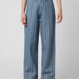 van heusen Women Striped Regular Fit Pants image 1