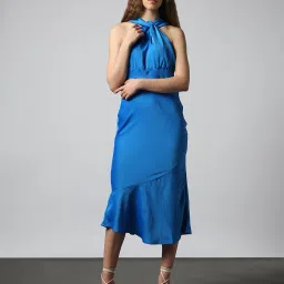 outryt by azorte Halter-Neck Satin Dress image 1