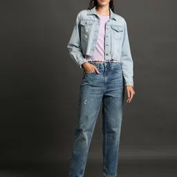 lee cooper Women Light-Distress Tapered Fit Jeans image 1