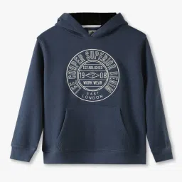 lee cooper Boys Brand Embroidered Relaxed Fit Hoodie image 1