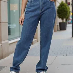 Shein Full Length High Rise Stone Wash Relaxed Jeans-picture-21