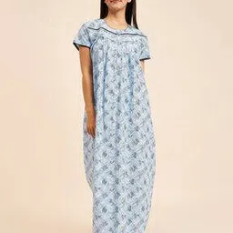 sweet dreams Women Printed Nightie with Short Sleeves-picture-10