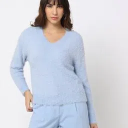 rio Regular Fit V-Neck Furry Sweater-picture-32