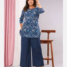 feathers closet Floral Print Tunic & Palazzos Co-Ord Set-picture-15
