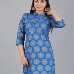 aayumi Women Relaxed Fit Tunic with Woven Motifs-picture-32