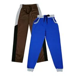 indiweaves Boys Pack of 2 Fitted Track Pants with Elasticated Waist-picture-11