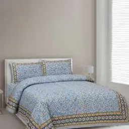 lali prints 250 GSM Floral Print King-Size Bedsheet with Pillow Covers-picture-46