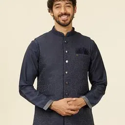 manyavar Men Nehru Jacket with Welt Pockets-picture-20