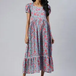 swishchick Women Floral Print Fit & Flare Dress-picture-48
