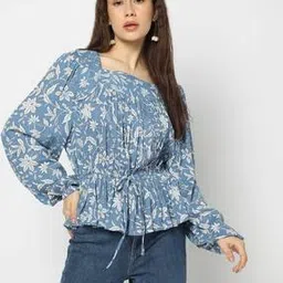 dnmx Women Leaf Print Regular Fit Top-picture-25