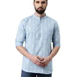 kryptic Striped Short Kurta with Patch Pocket-picture-49