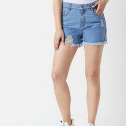 miss chase Mid-Rise Distressed Shorts-picture-29