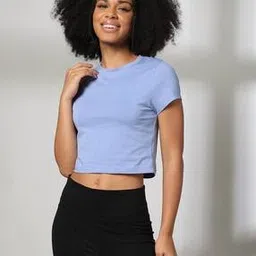 rio basic Women Basic Sunflower Slim Fit Crew-Neck Short T-Shirt-picture-16