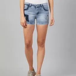 orchid blues Mid Rise Shorts with Applique Detail-picture-53