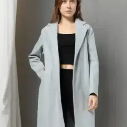 fig Women Relaxed Fit Coat with Notched Collar-picture-52