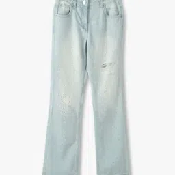 rio girls Girls Lightly Washed Rhinestone Flared Jeans-picture-39