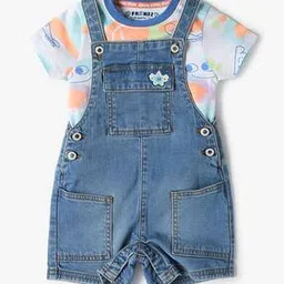 inf frendz Boys Regular Fit Dungaree & Printed T-Shirt Set-picture-28