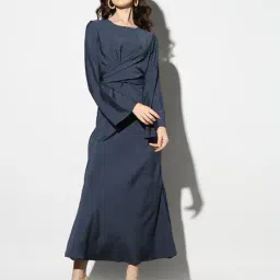 outryt by azorte Maxi Dress with Cross Waist Tie-Up image 1