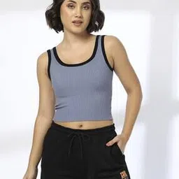 Women Ribbed Fitted Tank Top-image-1