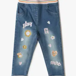 inf frendz Girls Embroidered Regular Fit Cotton Jeans-picture-20