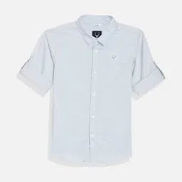 allen solly Boys Micro Print Slim Fit Cotton Shirt-picture-17