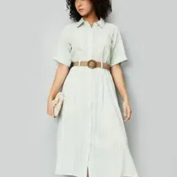 max Women Button-DownMidi Shirt Dress-picture-40