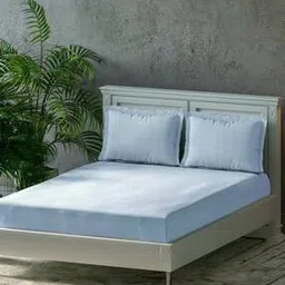 300TC Cotton Queen-Size Bedsheet with Pillow Covers-image-0