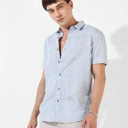 campus sutra Striped Shirt with Spread Collar-picture-46