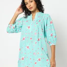 yousta Women Floral Print Straight Kurti with Pintuck Detail-picture-48