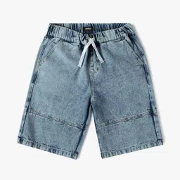 yousta Boys Heavily Washed Regular Fit Shorts image 1