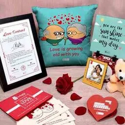 indigifts Printed Cushion Cover with Filler & Love Gifts Set-picture-26