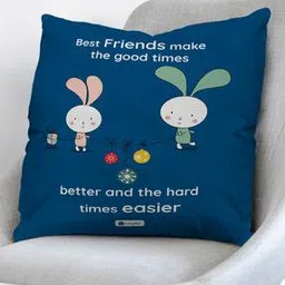 indigifts Typographic Print Cushion Cover with Filler 12" x 12"-picture-27