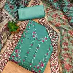 svaraa Women Embroidered 3-Piece Unstitched Dress Material-picture-16