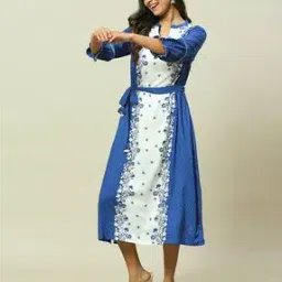 rangriti Women Floral Print A-Line Dress with Tie-Up-picture-51