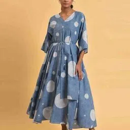 Polka-Dot Print Fit & Flare Dress-picture-34