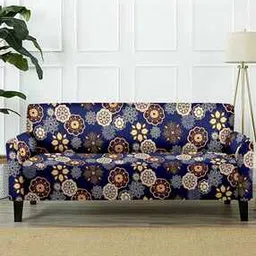 cortina eyelet curtain Floral Print Fabric Super Stretchable Three Seater-picture-13