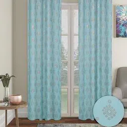 cortina eyelet curtain Set of 2 Eyelet Printed Door Curtains-picture-22