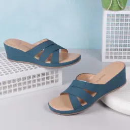 mochi Women Open-Toe Slip-On Wedges image 1