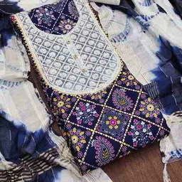 svaraa Women Embroidered Unstitched Dress Material image 1