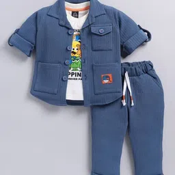 little collars Boys Stripes Suit Set image 1