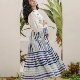 the drama mama Women Striped Fit & Flare Dress-picture-48