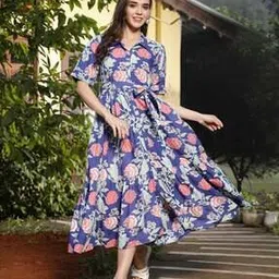 stylum Women Floral Fit & Flare Dress with Collar Neck-picture-28